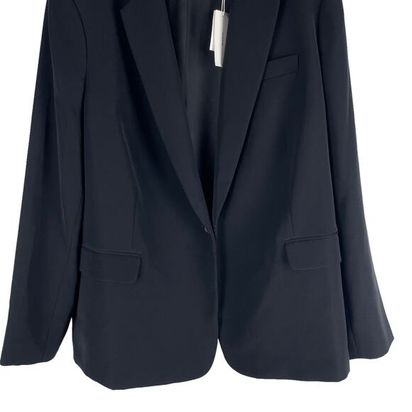 Vince Crepe One Button Blazer Jacket Flap Pockets Black Size 20 - Picture 7 of 11